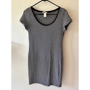 H&M Basic Striped Bodycon T-Shirt Dress